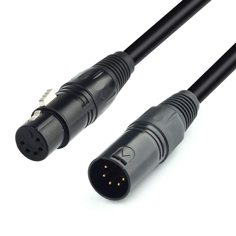 SiYear DMX-512 XLR 5 Pin Male to XLR 5 Pin Female DMX Lighting Cable(1.5M/5FT) - Image 1